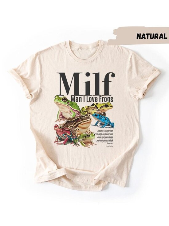 Tops - Man I Love Frogs Meme T-Shirt, Funny Frog Vintage Graphic Tee, Unisex Gag Gift